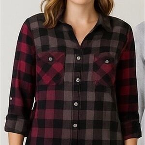 Men's Black and Red Plaid Shirt
